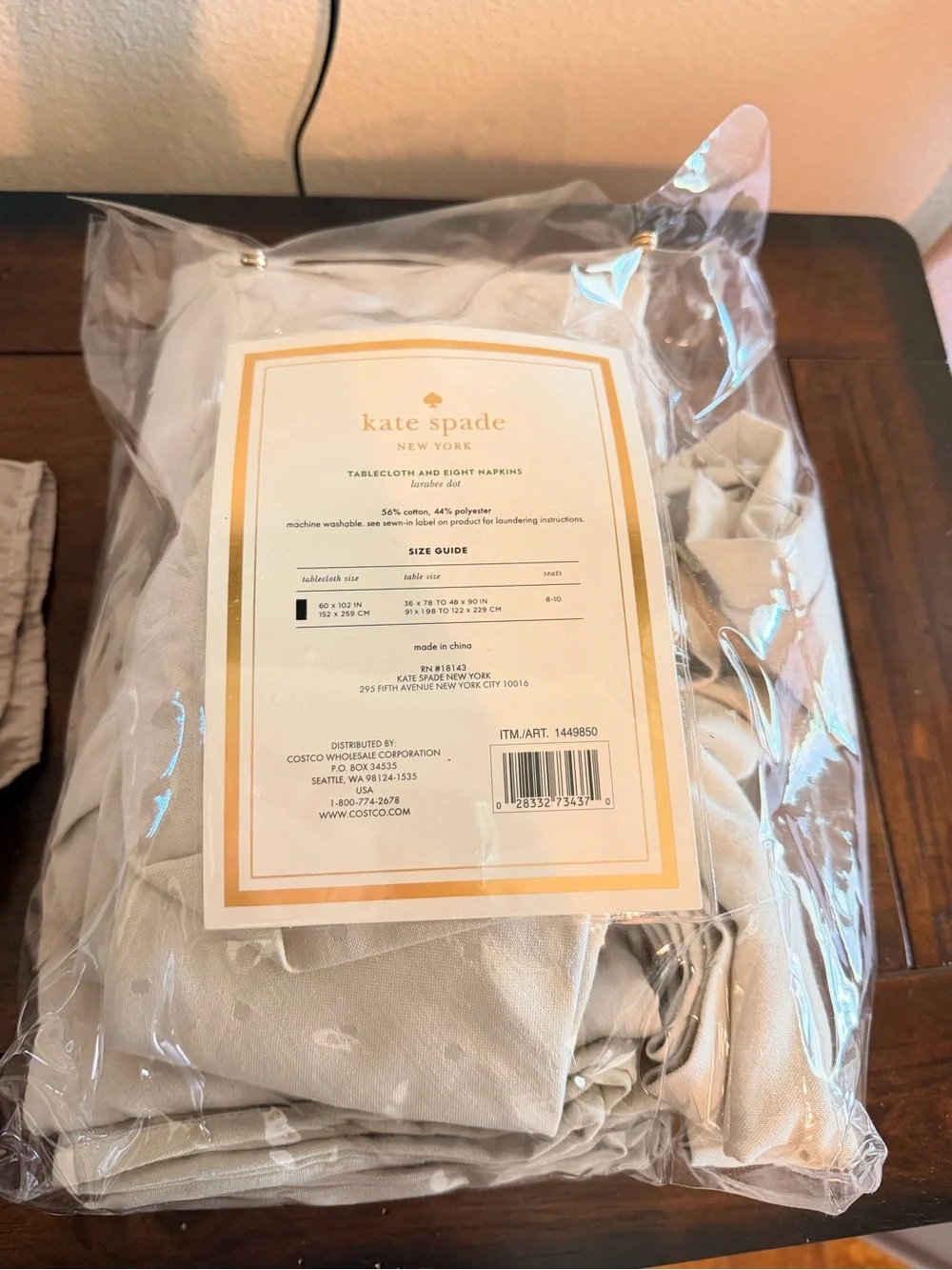 kate spade Neutral Beige Tablecloth and Napkin Set polka dots